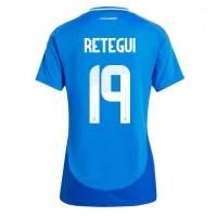 Camisa de Futebol Itália Mateo Retegui #19 Equipamento Principal Mulheres Europeu 2024 Manga Curta